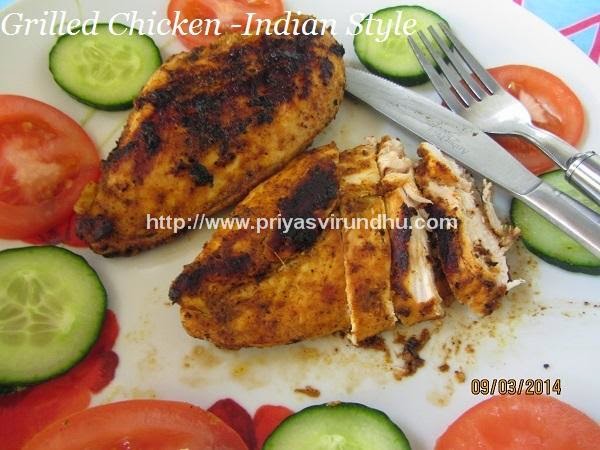 Priya's Virundhu: Indian Style Grilled Chicken Recipe/Grilled Chicken ...