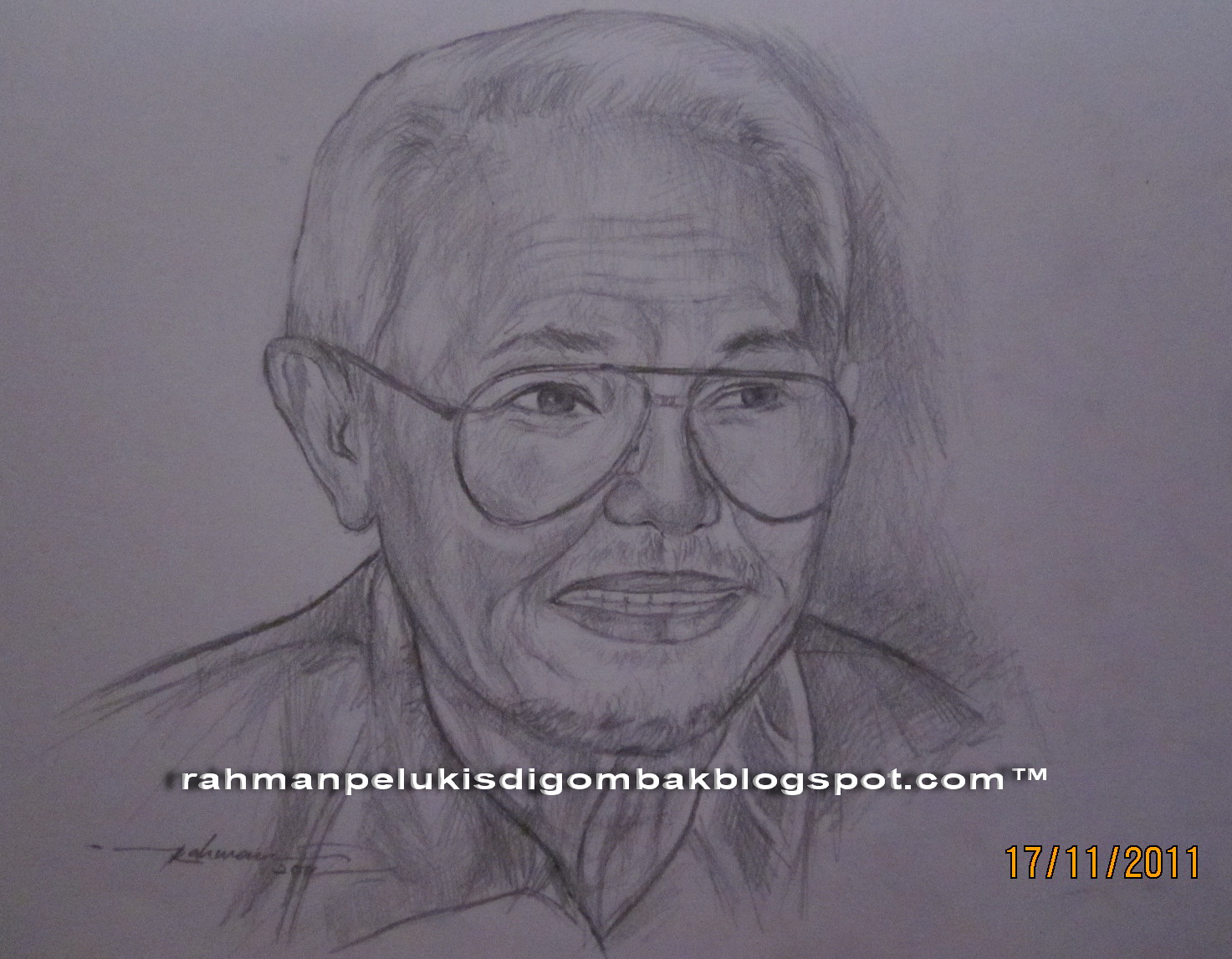 RAHMAN PELUKIS DIGOMBAK,: LUKISAN HITAM PUTIH PENCIL