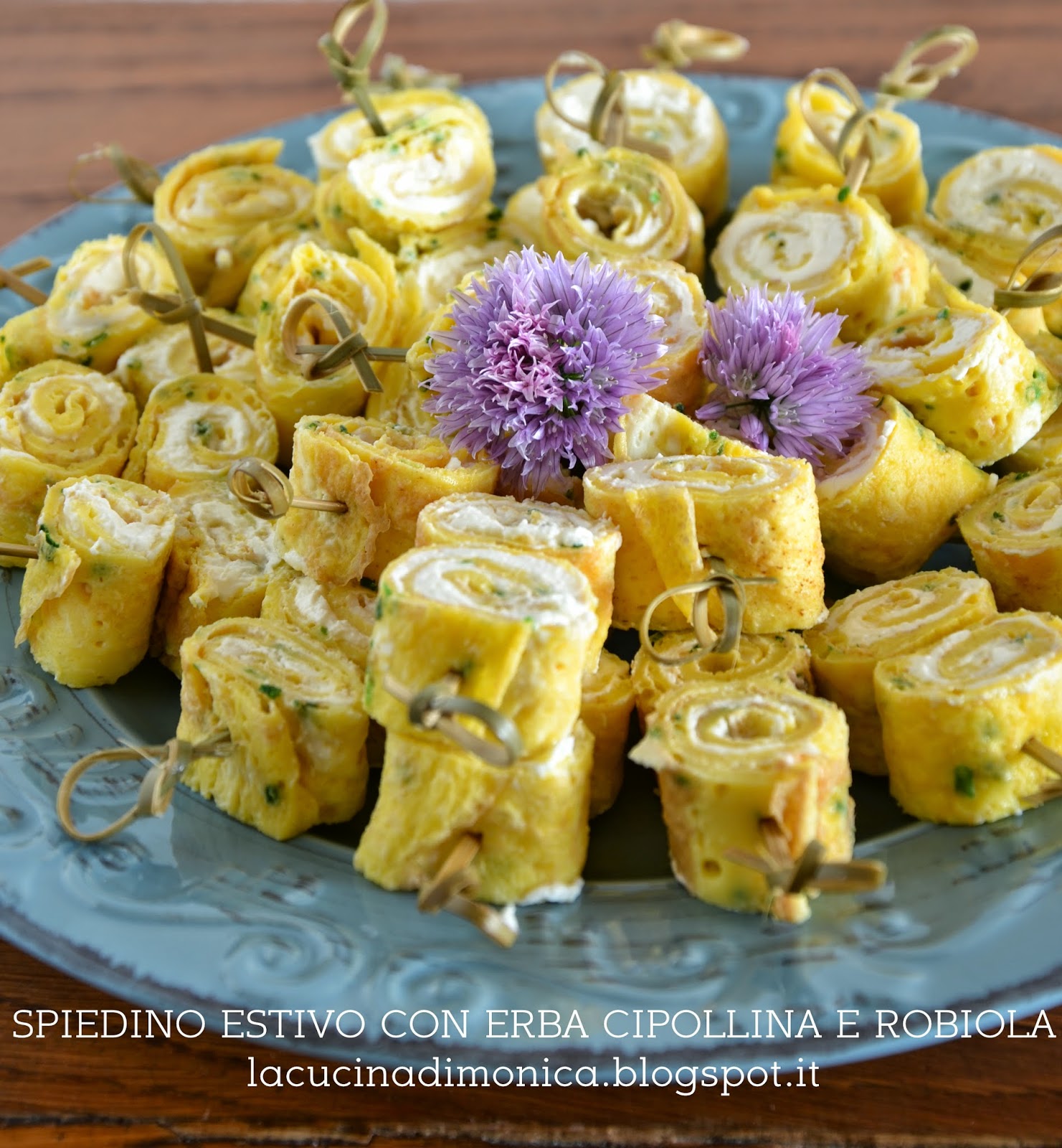 spiedini estivi con erba cipollina e robiola