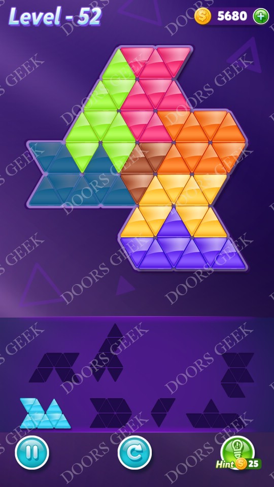 Block! Triangle Puzzle Advanced Level 52 Solution Doors Geek
