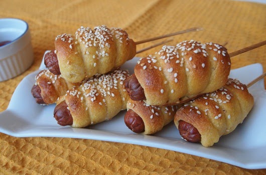 It All Tastes Greek To Me: Baked Mini Corn Dogs
