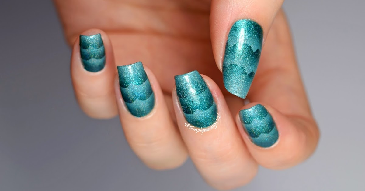 Simply Nailogical: Triple raz holo teal scaled gradient: Mermaids from ...