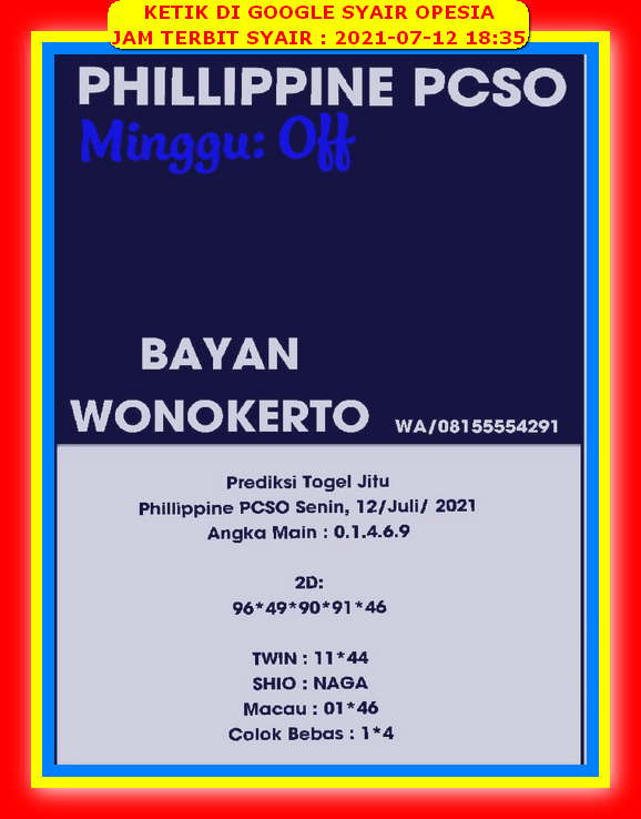 Prediksi Hongkong Senin 12 Juli 2021 Prediksi Togel Hk Sdy Sgp