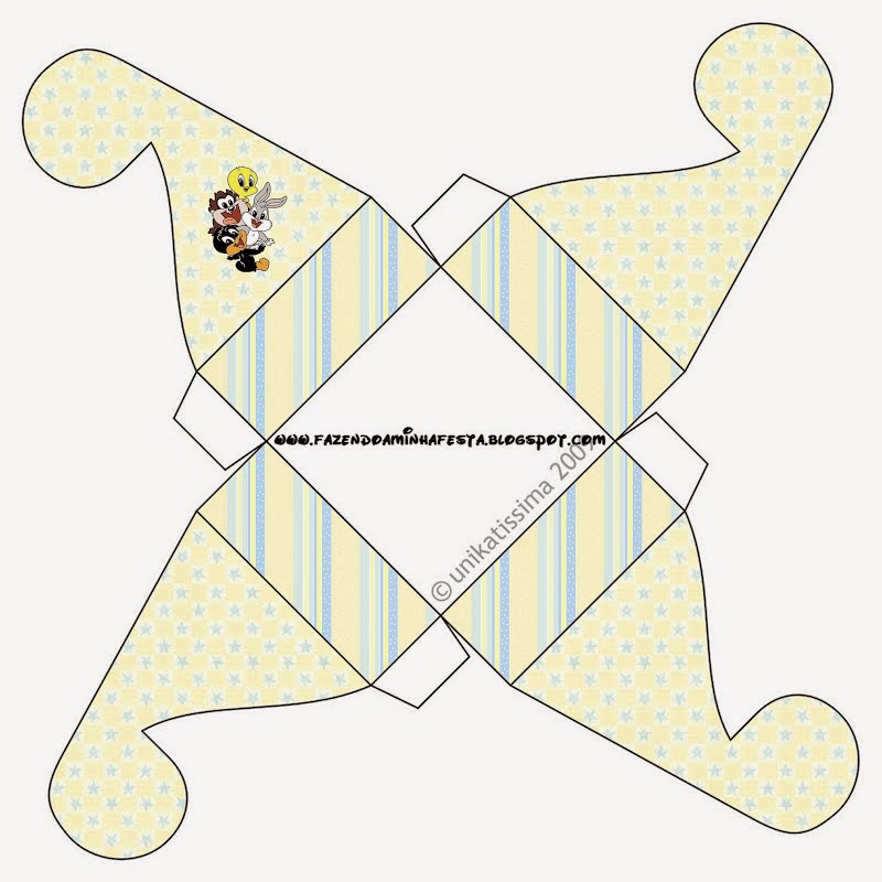 Lonney Tunes Babies: Free Printable Boxes. You can use this box for chocolates, candies or cupcakes of Lonney Tunes Babies.