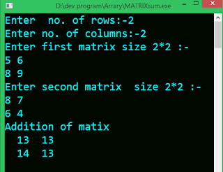 Write a program in C to add two matrix.