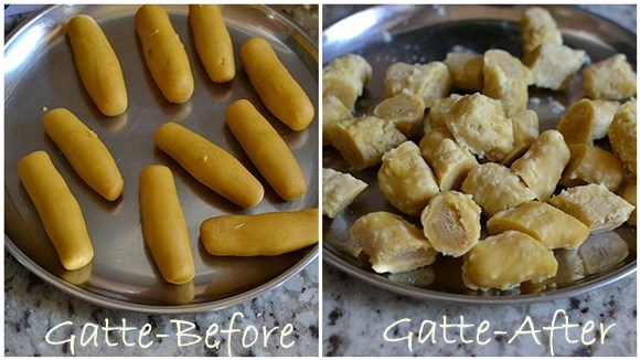 Gatte-Before & After Cooking