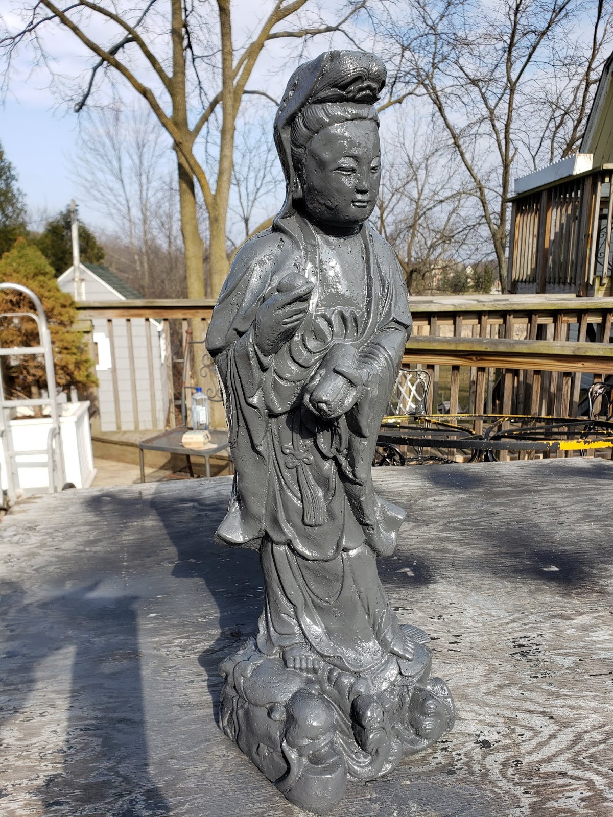 Gear Acres at Top of the Hill Kuan Yin Concrete Statue Makeover