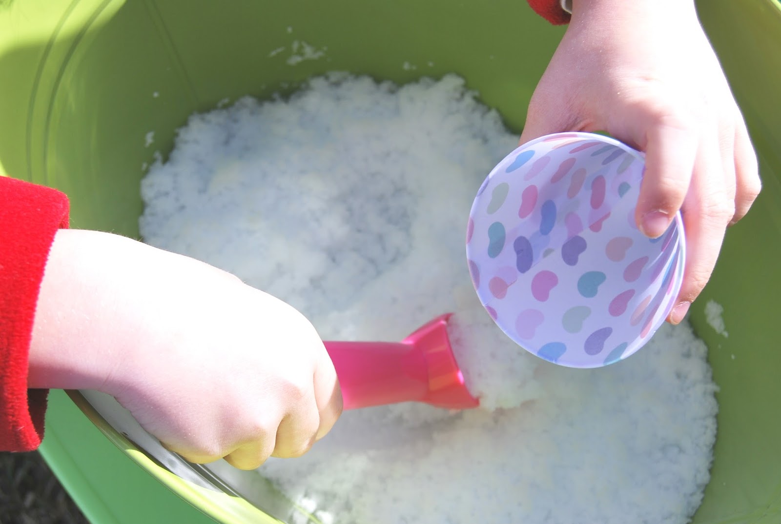 A Little Learning For Two Fake Snow Cones Sensory and Fine Motor Play
