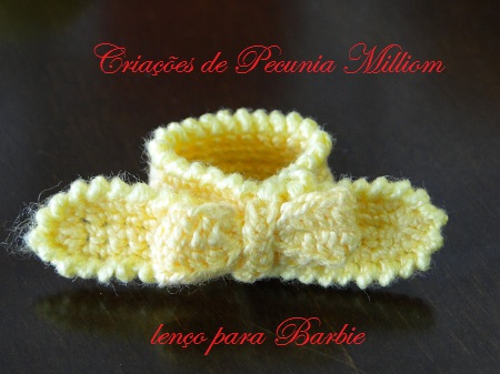 Lenço de crochê para Barbie Lenço de crochê para Barbie