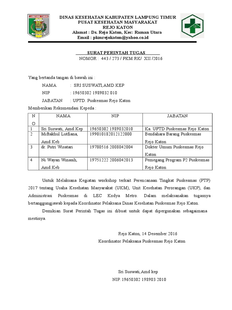 surat perintah tugas - wood scribd indo