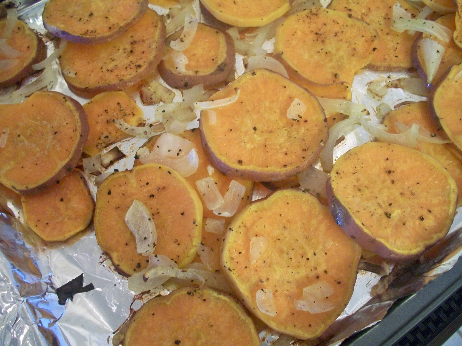 Brooke Bakes Roasted Sweet Potatoes and Onions