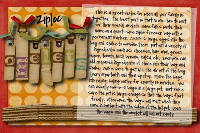 Ziploc Omelet Recipe Card omelets cooked in a ziploc bag, easy family meal, easy omelet recipe, free recipe card printable