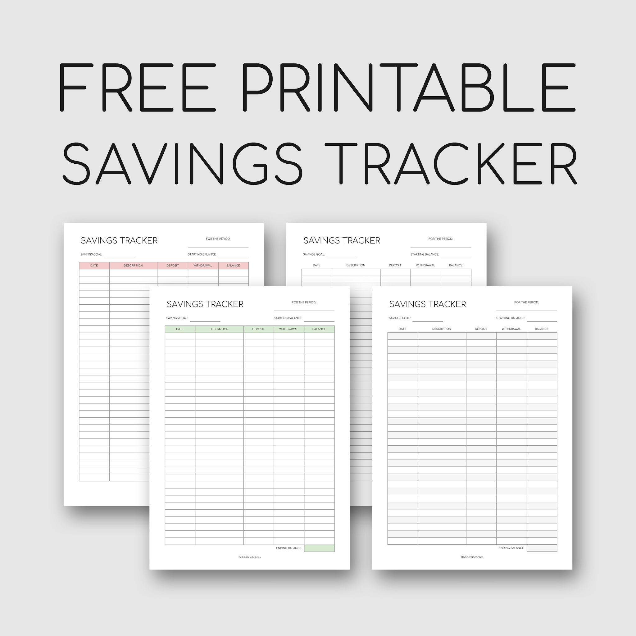 Printable Savings Tracker