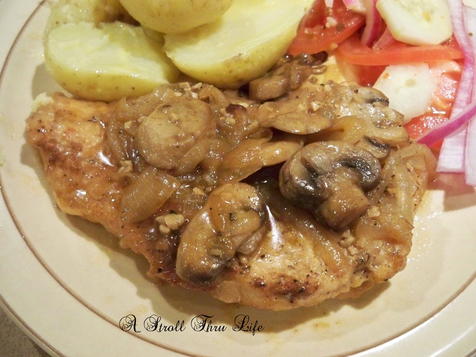 Easy Entertaining - Make Ahead Garlic Mushroom Chicken