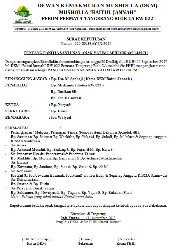 Fotopanitia Santunan Anak Yatim : Contoh Pidato Sambutan Ketua Panitia