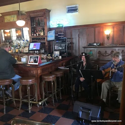 entertainment in dining room at Blue Wing Saloon Restaurant in Upper Lake, California