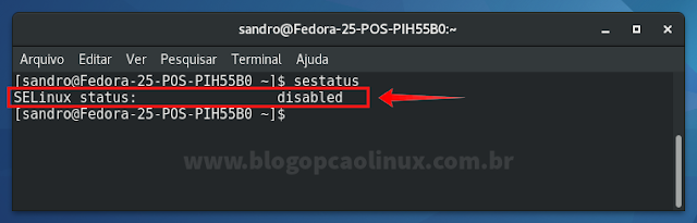 SELinux desabilitado com sucesso!