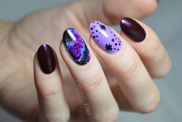 galaxy nails space stars sparkling amethyst barry m