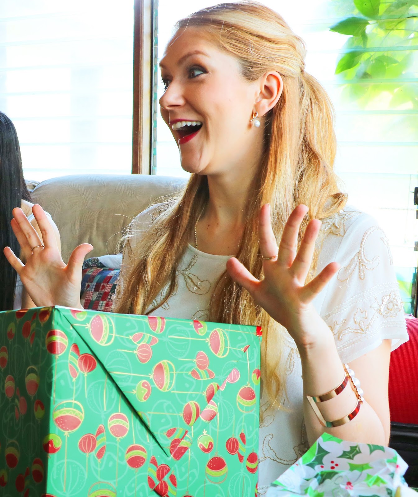 The happiness of opening Christmas presents!
