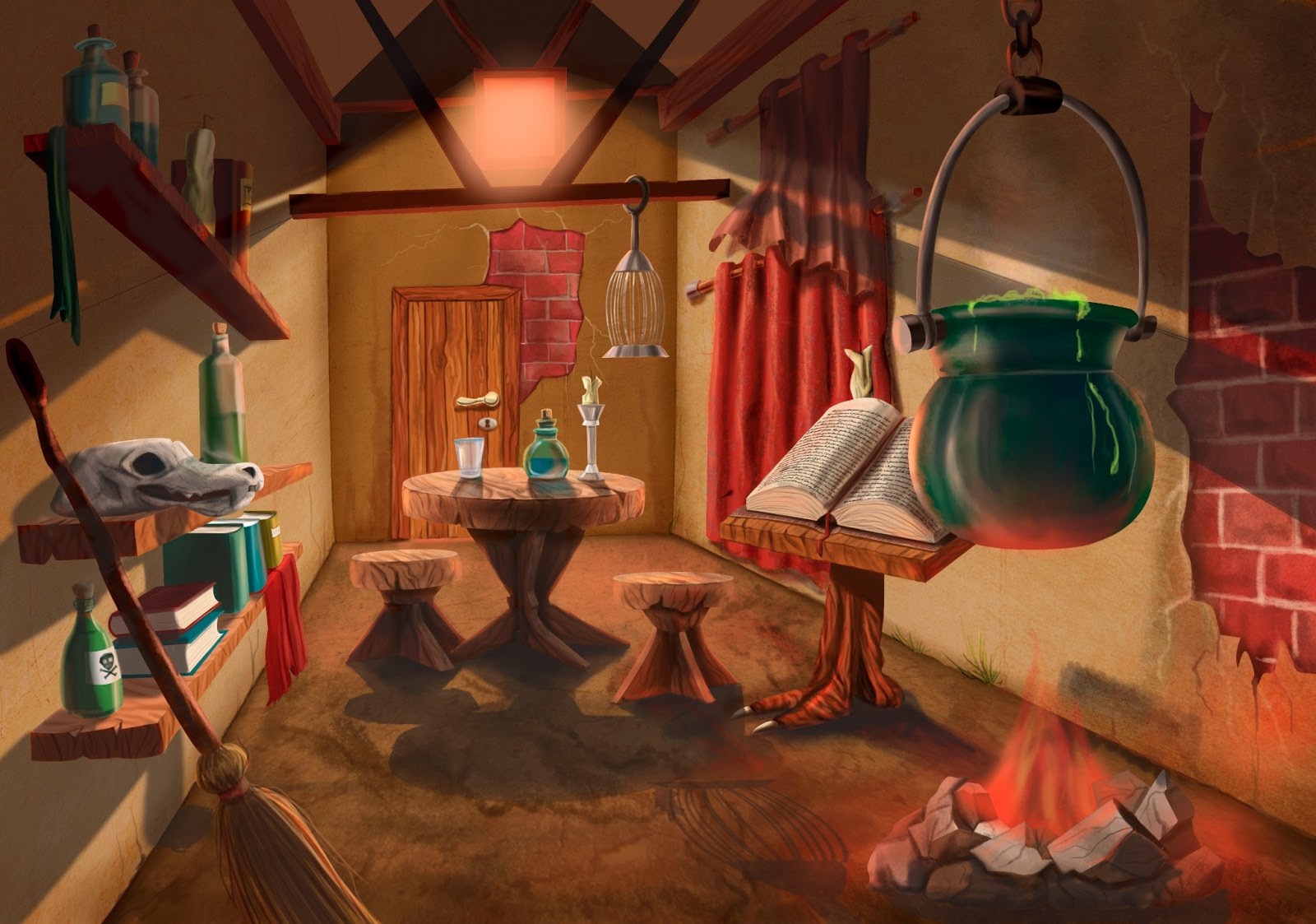 Gabriel San Martin Ilustrador La casa de la bruja. Ilustracion digital. Gabriel San Martin Ilustrador La casa de la bruja. Ilustracion digital.