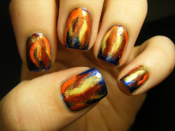 nails flame mani fire hunger games tutorial