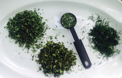 Minced Herbs Ready for Preserving