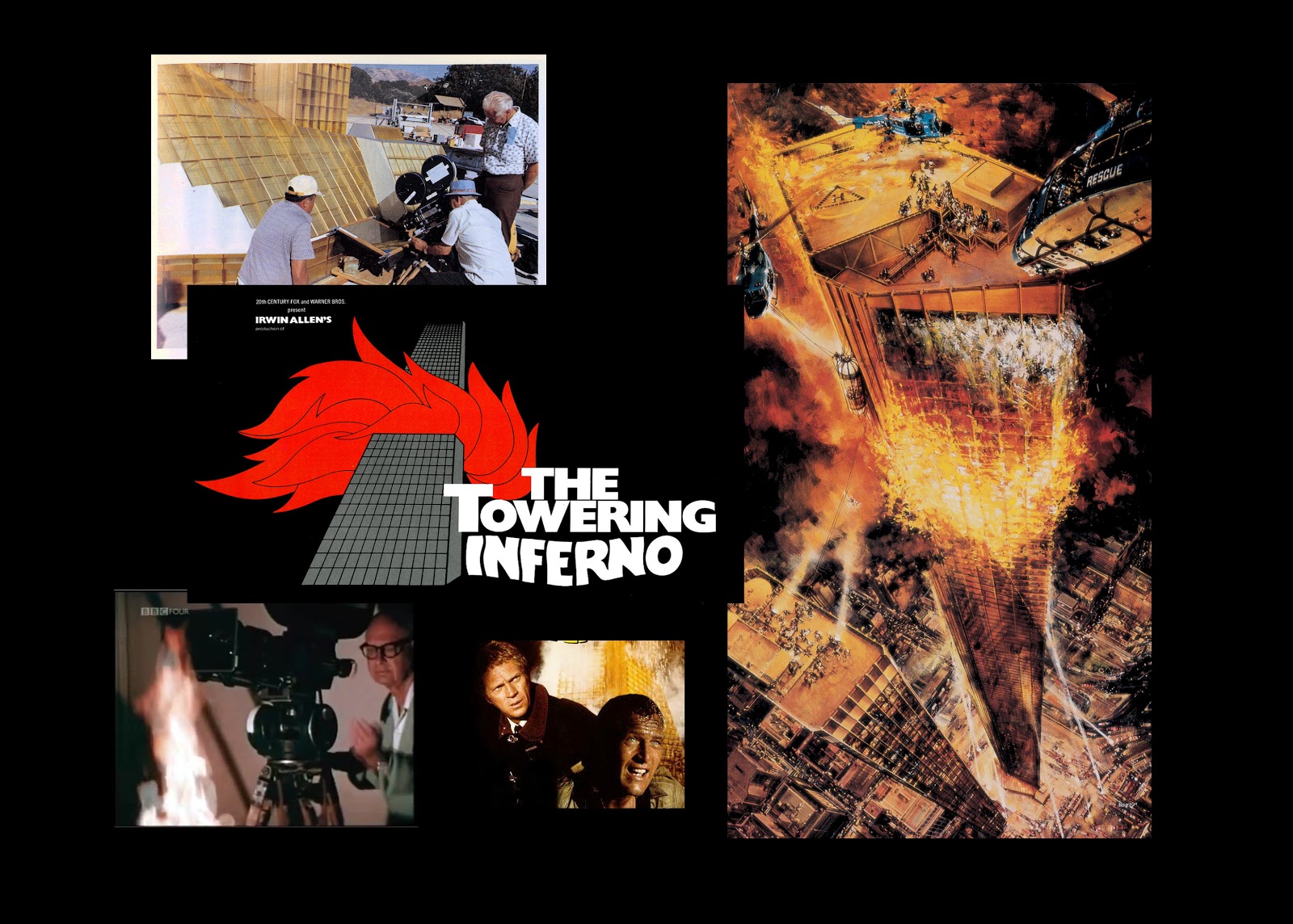 1 Sheet Artwork 1974 The Towering Inferno Movie Poster Print Action Adv 