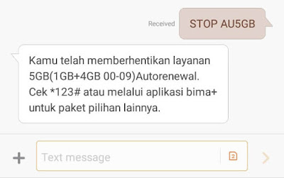 Cara Stop Berlangganan Paket Tri 5GB 5000 Harian Work - Umahdroid