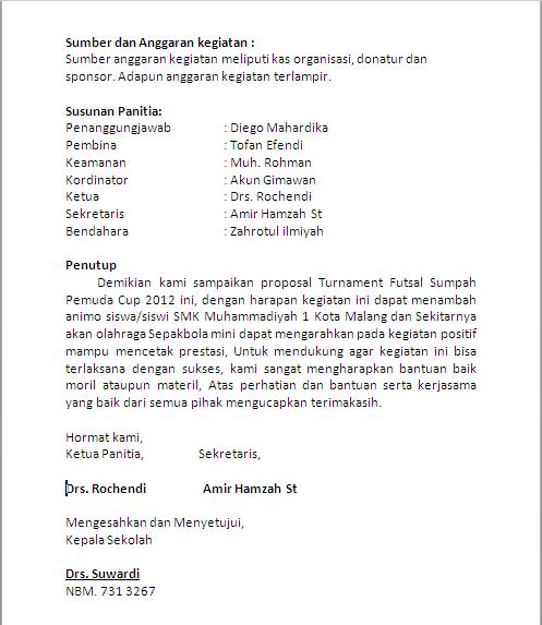 Contoh Proposal Futsal