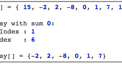 How to find the largest subarray with sum 0 - Java Discover