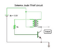 gambar simple mini project joule thief led light skema circuit