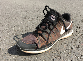 Nike Zoom Vapor Tour 9.5 with the usual tear