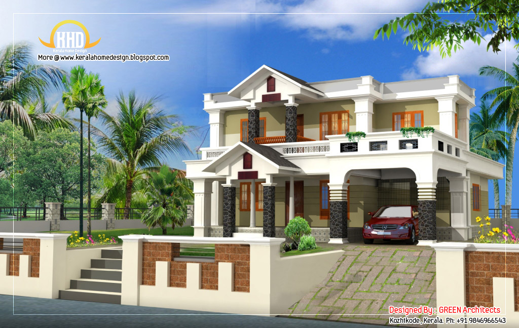 Exterior collections Kerala home  design  3D  views  of 