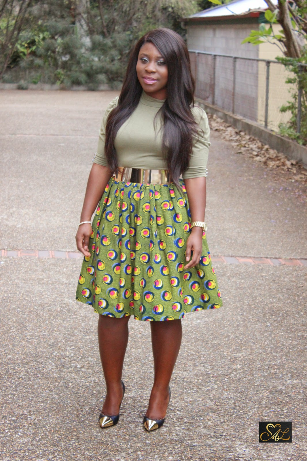 . Ankara Midi Skater Skirt