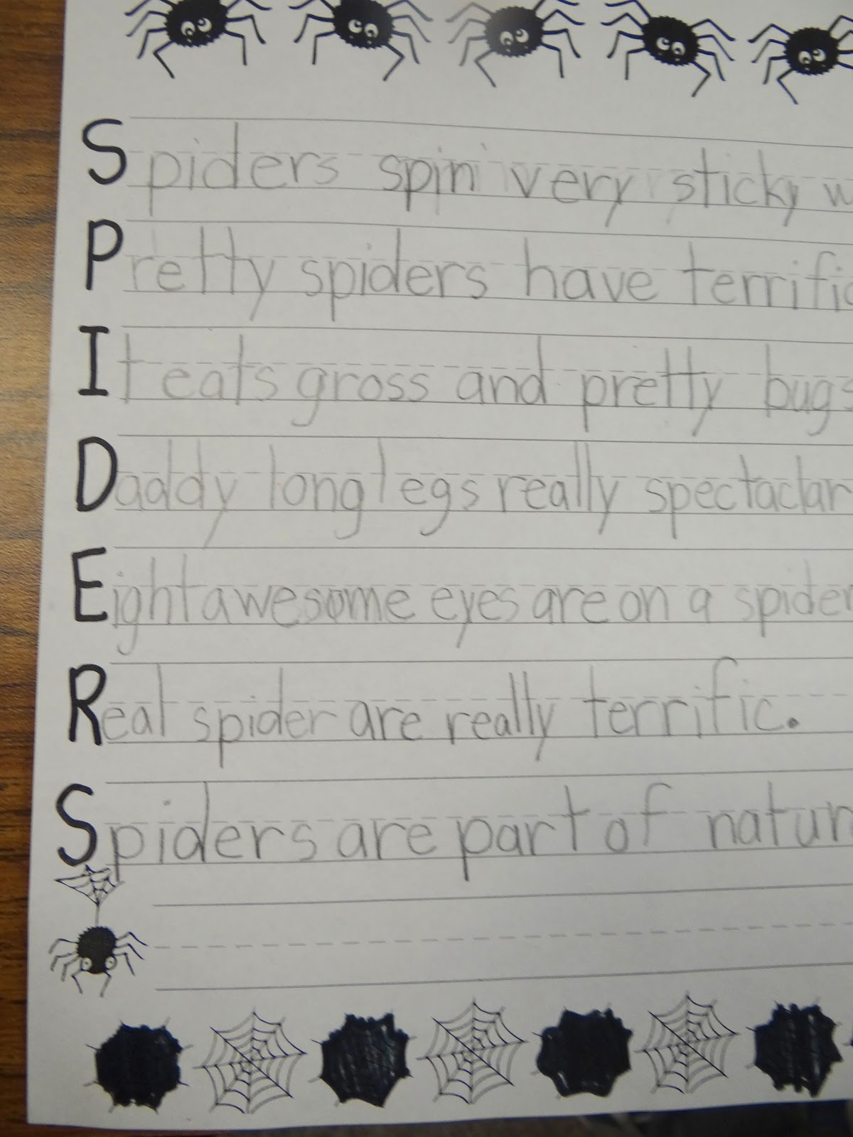 Spider Acrostic Poems – Patties Classroom