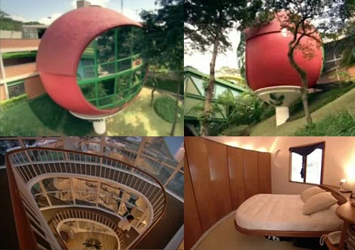 20 Desain Rumah Aneh Dunia Lucas Longo Berbentuk Bulat Merah