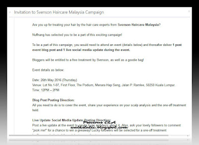 Jemputan Ke Svenson Haircare Malaysia
