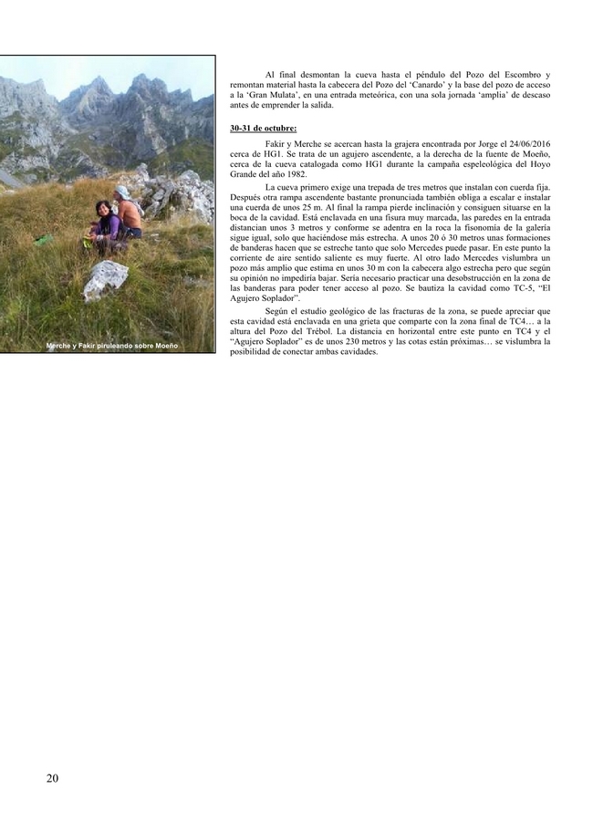 espeleobloc Picos de Europa 2016. Grupo Espeleológico Matallana (León).