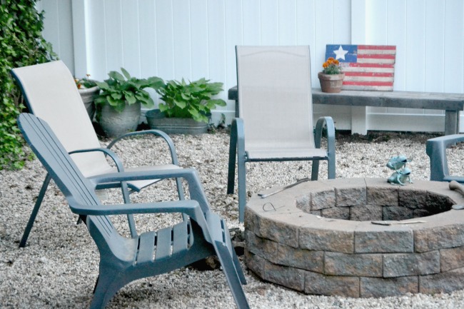 chairs around a fire pit
