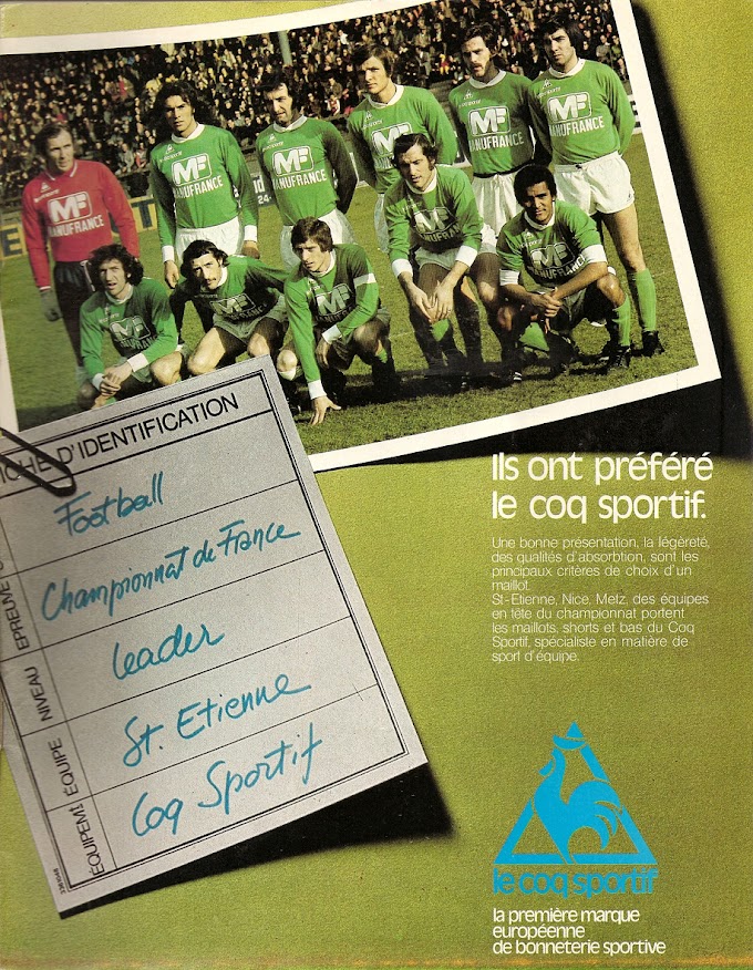 PUB. Le Coq Sportif. A.S Saint-Etienne.