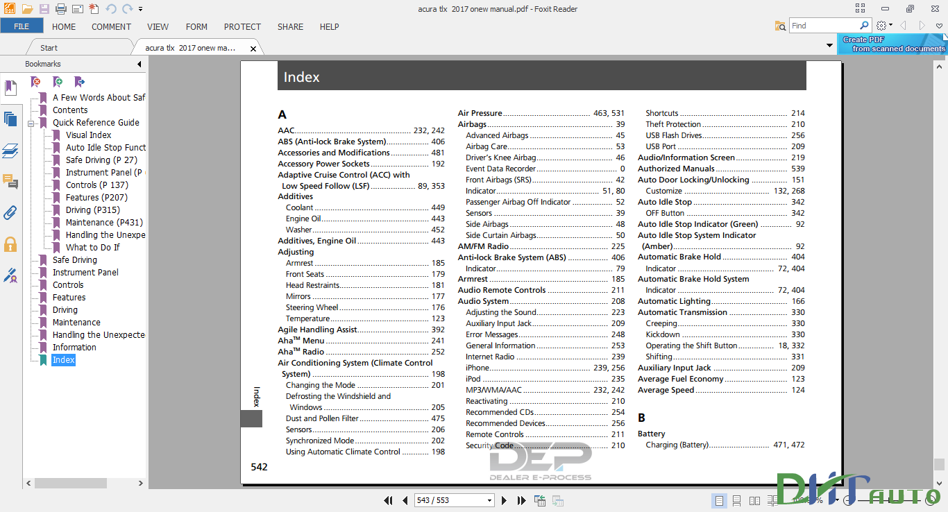 ACURA TLX 2017 OWNER MANUAL - Automotive Library