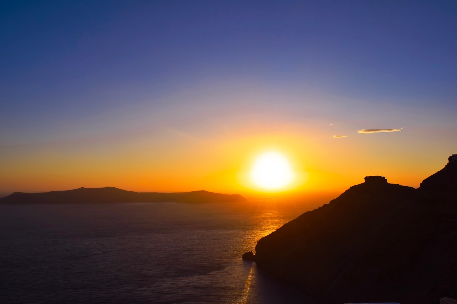 sunset in santorini