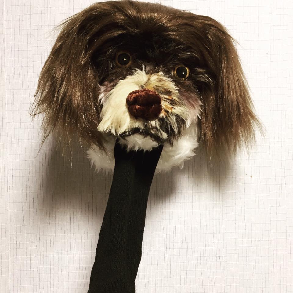 Custom Golf headcovers and puppets Havanese golf dog