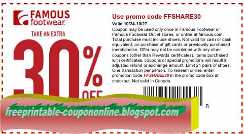 Famous footwear coupon january 2018