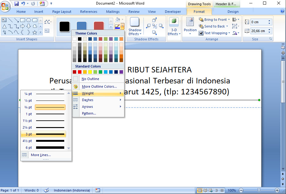 cara membuat kop surat di ms excel 2007 Cara membuat kop surat di