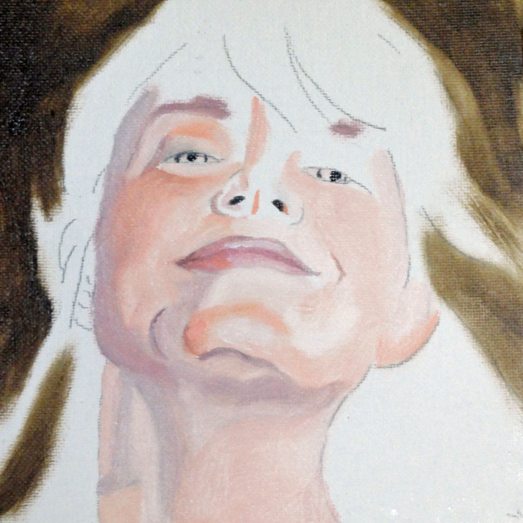 Catherine Vines Paint NOT Pretty Portrait of Hannah In Progress