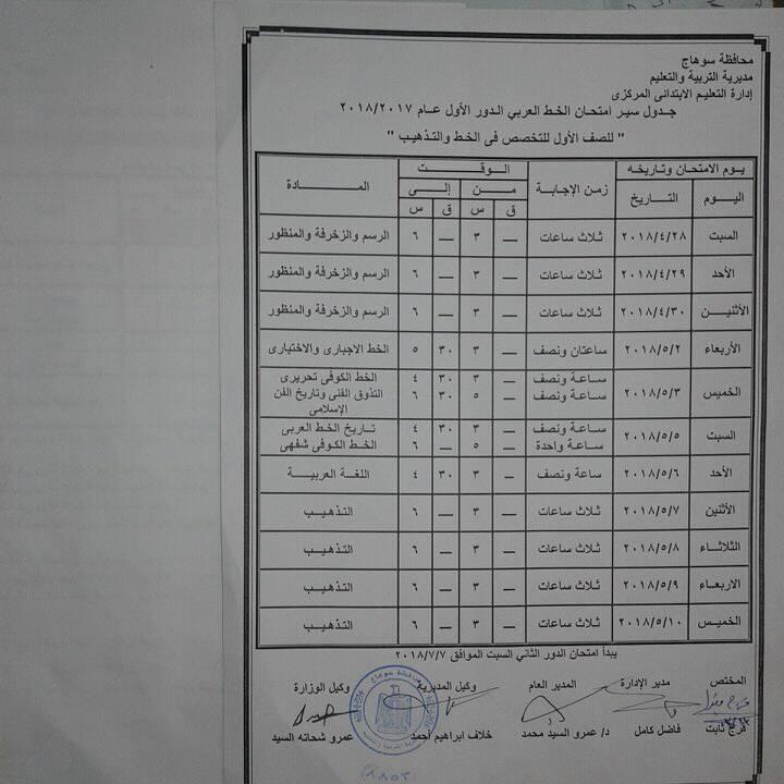 جداول امتحانات محافظة سوهاج الترم الثاني 2018 %25D8%25B3%25D9%2588%25D9%2587%25D8%25A7%25D8%25AC%2B%252811%2529