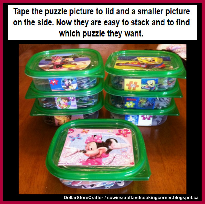 Dollar Store Crafter Dollar Tree Puzzle Storage And Organization Idea )