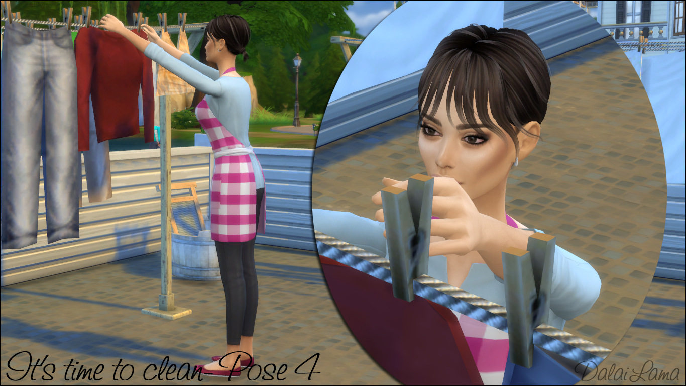 Sims 4 CC's The Best Cleaning Set and Poses by Semi®amide and DalaiLama