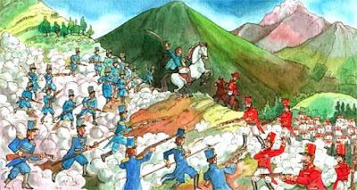 Batalla de Pinchincha Dibujo de la Batalla de Pinchincha a colores